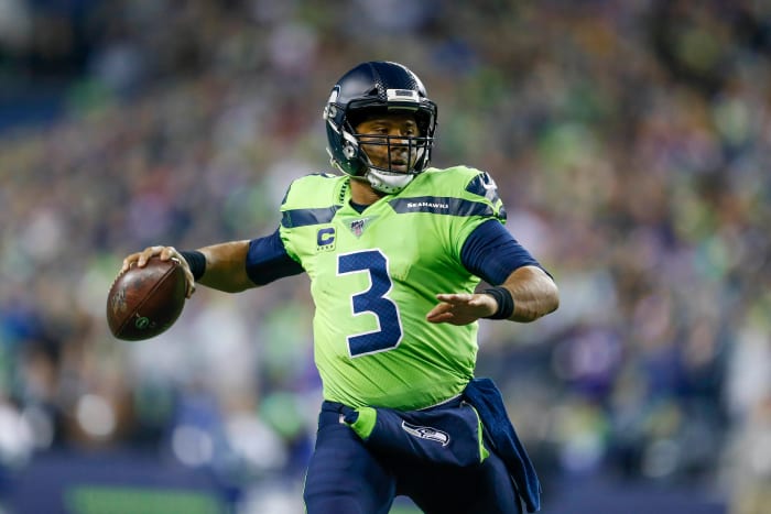Seattle Seahawks quarterback Russell Wilson (3) passes against the Minnesota Vikings during the second quarter at CenturyLink Field.